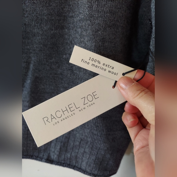 NWT Rachel Zoe Merino Wool Gray Turtleneck Sweater - Picture 2 of 9